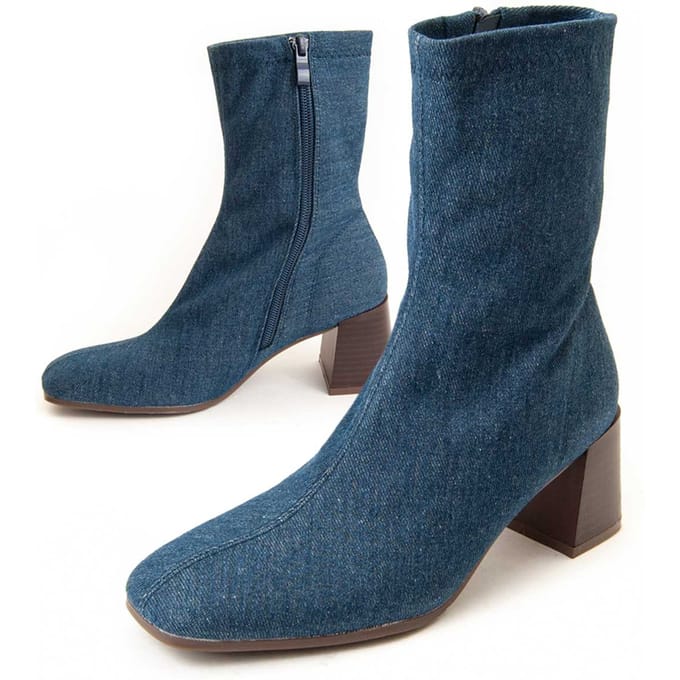Botín De Tacón Para Mujer.  Montevita  Buonavitta4  94638 36 blauw