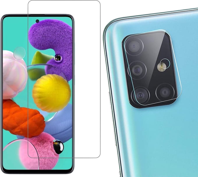 Screenprotector geschikt voor Samsung Galaxy A51 - Camera Screen Protector Glas