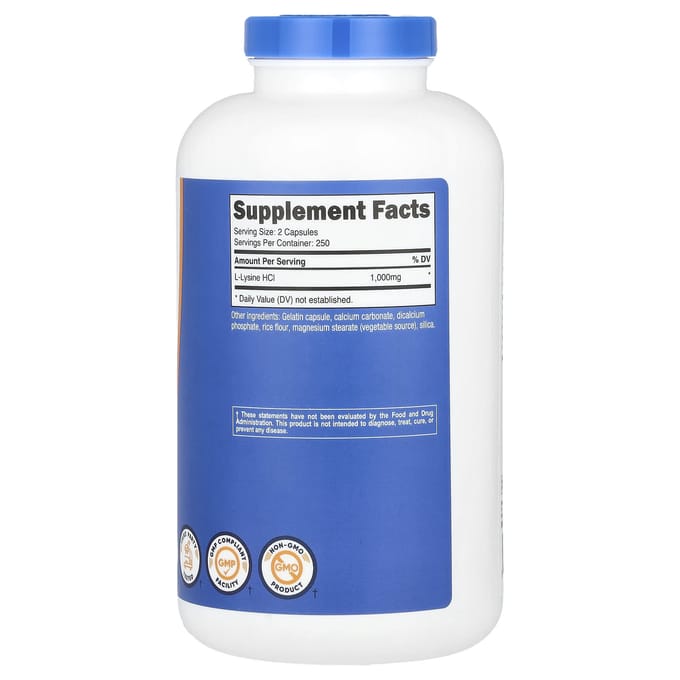 L-Lysine, 1.000 mg, 500 Capsules (500 mg per capsule)