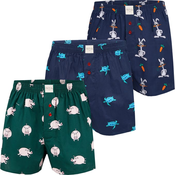 Phil & Co Wijde Boxershorts Heren Met Print 3-Pack - Maat M