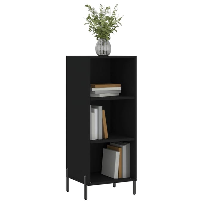 vidaXL - Dressoir - 34,5x32,5x90 - cm - bewerkt - hout - zwart