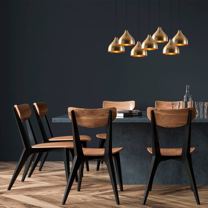 Opviq Tattoo hanglamp 6222 7-lamps goud