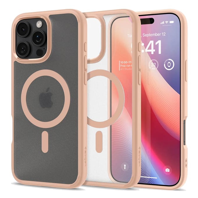 Spigen Ultra Hybrid Backcover MagSafe voor de Apple iPhone 16 Pro Max - Roze Titanium