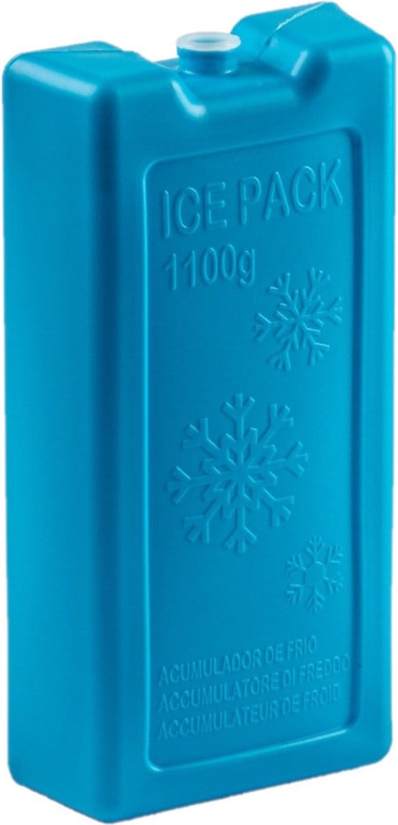 Plasticforte koelelementen - 1100 ml - 22 x 11 x 5 cm - blauw - kunststof