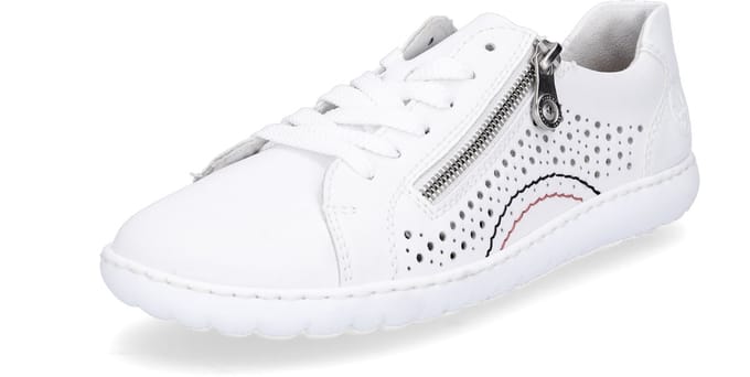 Rieker damesschoen lage veterschoen slip-on 52824-80 parelwit