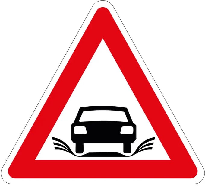 Aquaplaning wateroverlast sticker | 20 cm