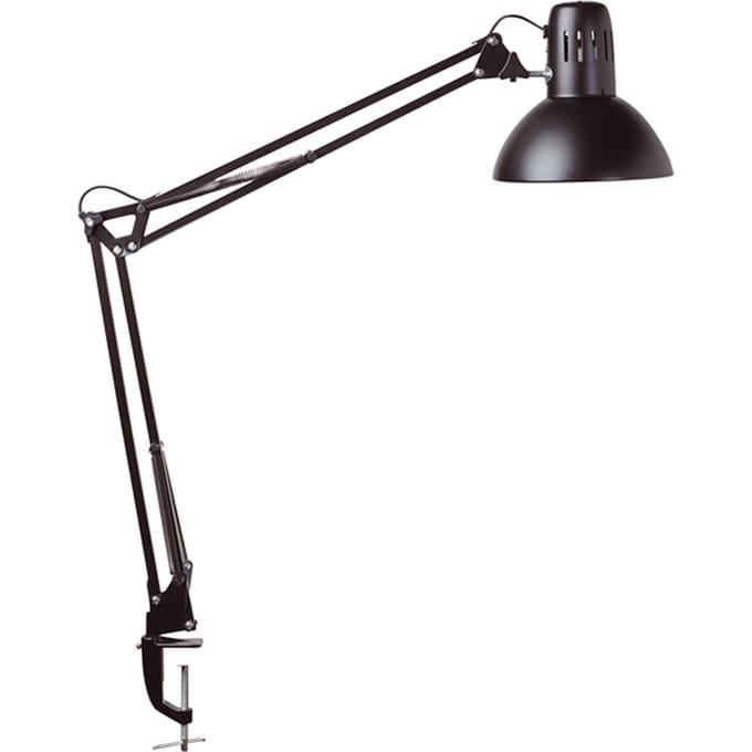 MAULstudy Bureaulamp - Metaal - Zwart - E27 Fitting - Verstelbare Arm - Tafellamp met Klem