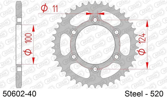 Afam 50602 Achtertandwiel Zilver 41t