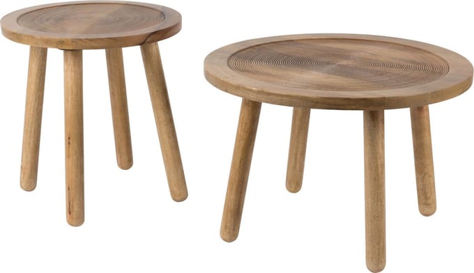 Zuiver Dendron Bijzettafel Rond 60 cm Mangohout - Bruin