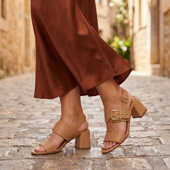 Linea Zeta Linea Zeta Haksandalen cognac Leer