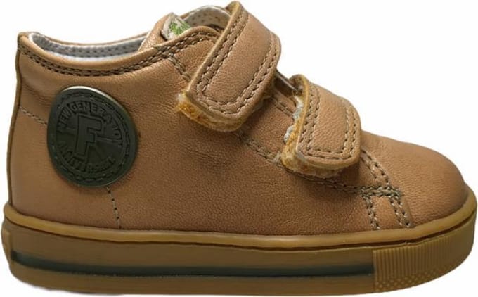 Falcotto 2 velcro's  rubberen logo lederen sneakers Michael  maisgeel/groen mt 19