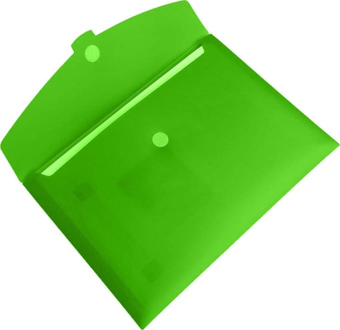 10x EXXO # 93436 – A4 Action Wallet – Dokumentenmap - Strapless Elastomap – Lime Groen, 10 stuks
