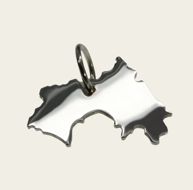 Zilveren Landkaart Guinee ketting hanger