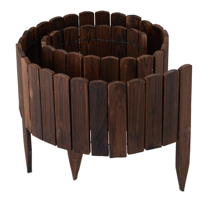 Houten borderrand - 200 x 20 cm - flexibel - donkebruin