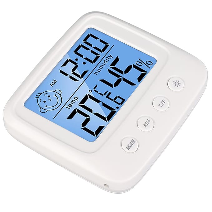 Digitale Wekker met Temperatuur Vochtigheid Multifunctionele Digitale Thermometer Hygrometer met gray