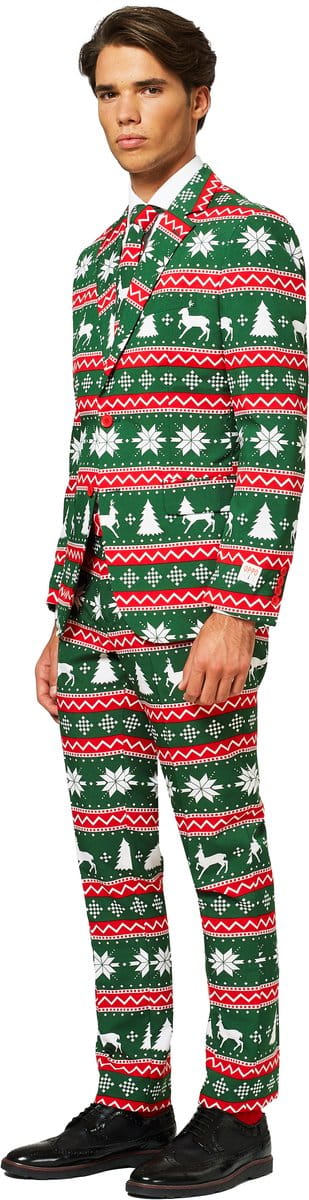 OppoSuits Festive Green - Mannen Kerst Kostuum - Kerstpak - Groen - Kerst - Maat 52