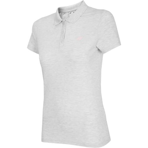 Polo Shirt Korte Mouw 4F NOSH4 TSD007 Biały Melanż
