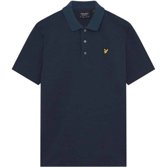 Lyle &amp; Scott Muddy Navy Tonal Texture Polo
