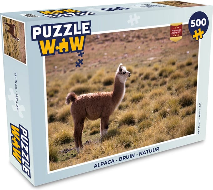 Puzzel Alpaca - Bruin - Natuur - Legpuzzel - Puzzel 500 stukjes