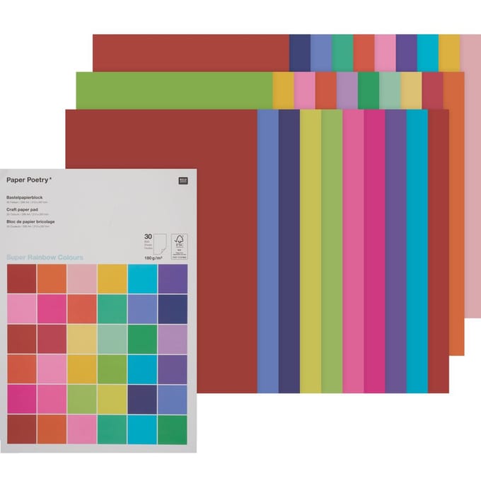 Knutselpapier-Blok "Rainbow Colours"