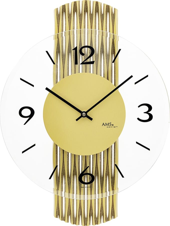 AMS 9695 moderne glazen wandklok