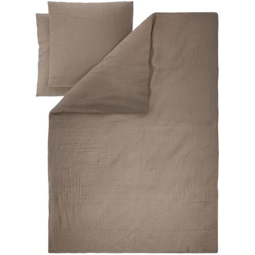 LIVARNO Mousseline dekbedovertrek 200 x 200 cm (Bruin)