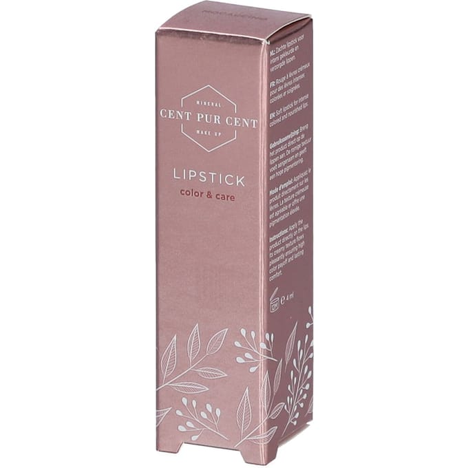 Cent Pur Cent Mineral Lipstick Mocaccino - Hypoallergeen - Intense kleur - Luxe uitstraling - 4 ml