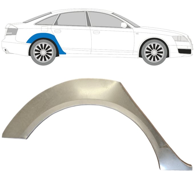 Reparatiepaneel achterspatbord voor Audi A6 C6 2004-2010 / Rechts