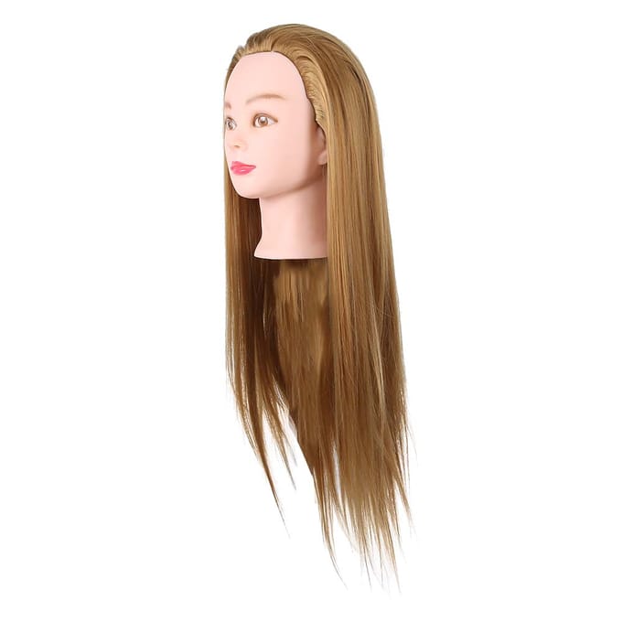 Pruik Haar Mannequin Hoofd Haarstyling Vlechten Salon Training Oefenhoofd Model 70cm beige