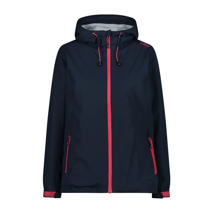 Cmp Regenjas Fix Hood Dames Polyester Navy/rood  Maat 38