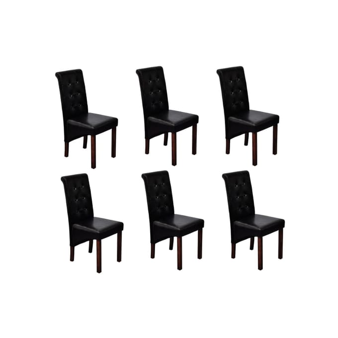 vidaXL Eetkamerstoelen 6 st kunstleer zwart