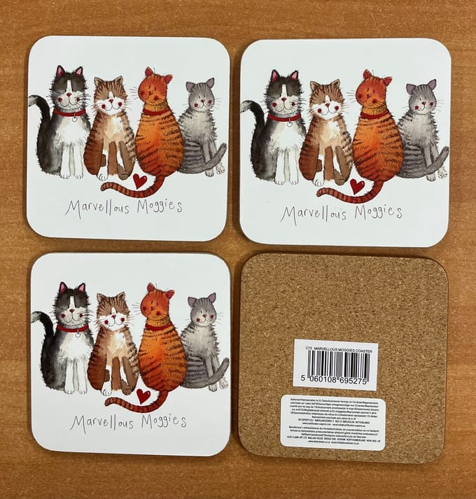 Alex Clark Onderzetters MARVELLOUS MOGGIES ~ KATTEN