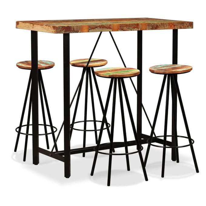 vidaXL - Barset - massief - gerecycled - hout - 5-delig