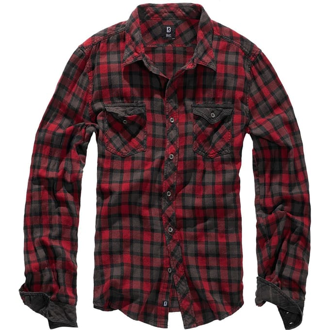 Brandit Longsleeve - Duncan - S tot 5XL - voor Mannen - rood-grijs