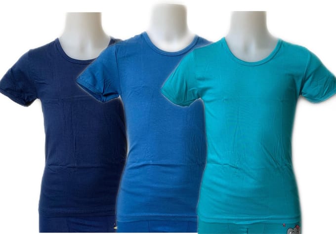 Embrator 3-stuks Jongens T-shirt blauw mix 128/134