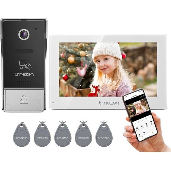Système de vidéophone intelligent, Résolution 1080P, Fonctionnement mains libres, 1 moniteur 1 sonnette