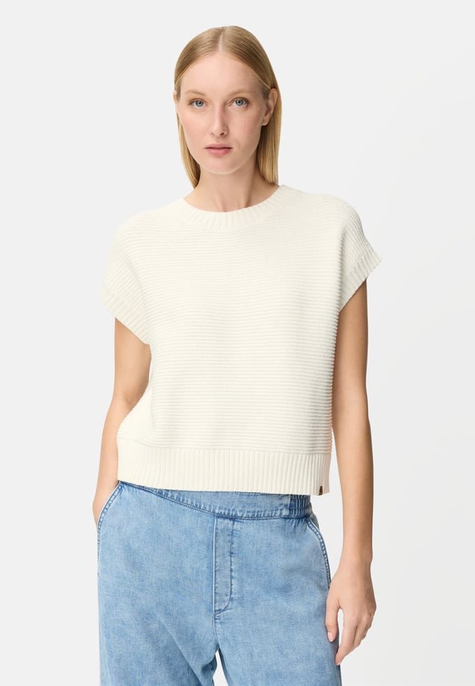 camel active Gebreide trui van een katoenmix - Maat - Melkwitwomenswear-S