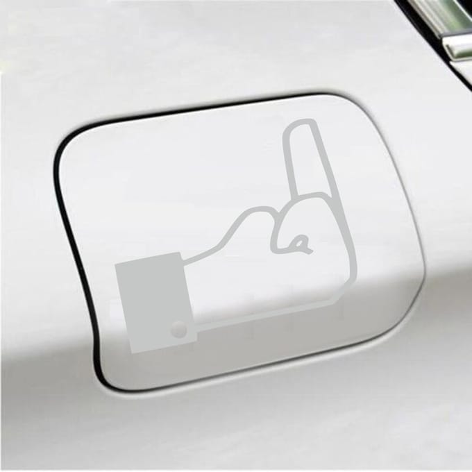 Bumpersticker - FB Middelvinger - 10 X 13 - Licht Grijs