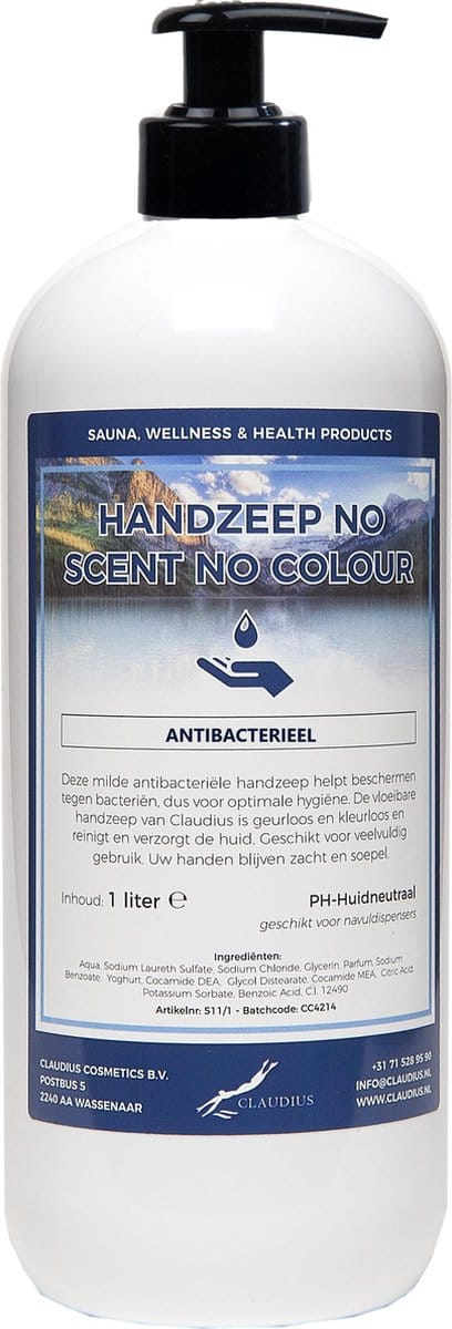 Handzeep No Scent, No Colour 1 liter - met gratis pomp