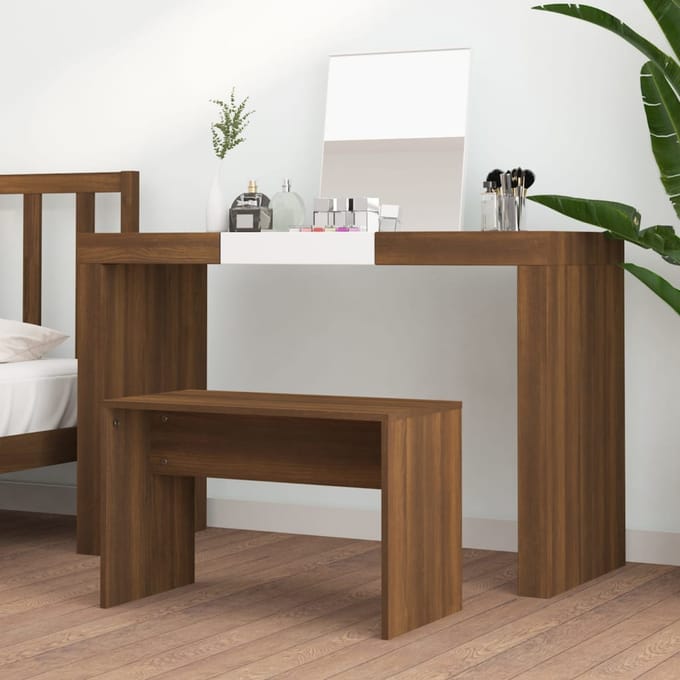 vidaXL - Kaptafelkruk - 70x35x45 - cm - bewerkt - hout - bruin - eikenkleur