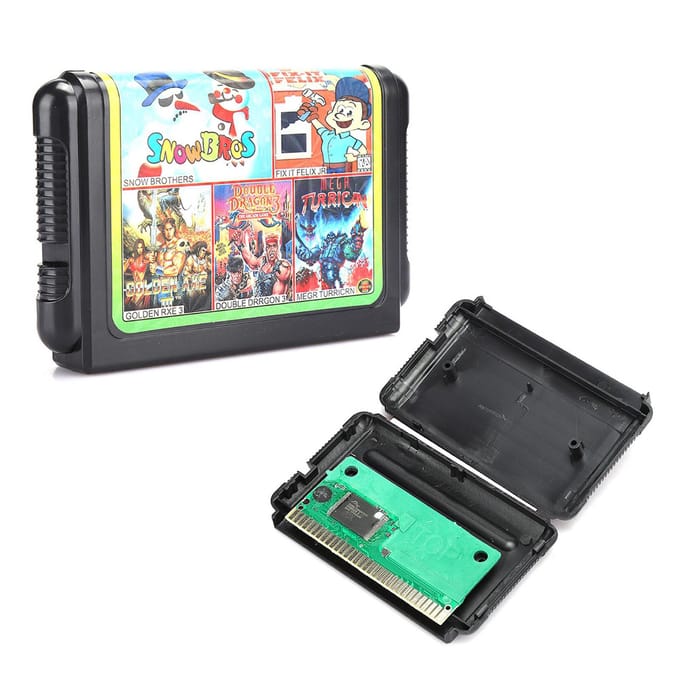 Carte de jeu 16 bits portable grande capacité pour manette de jeu Sega Accessoires de jeuTH16003 gray