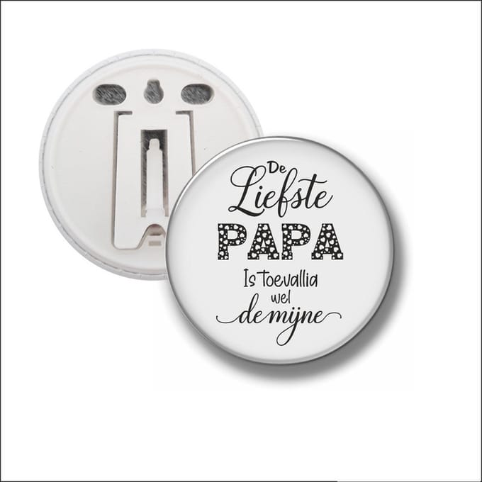 Button Met Clip 58 MM - De Liefste Papa Is Toevallig Wel De Mijne