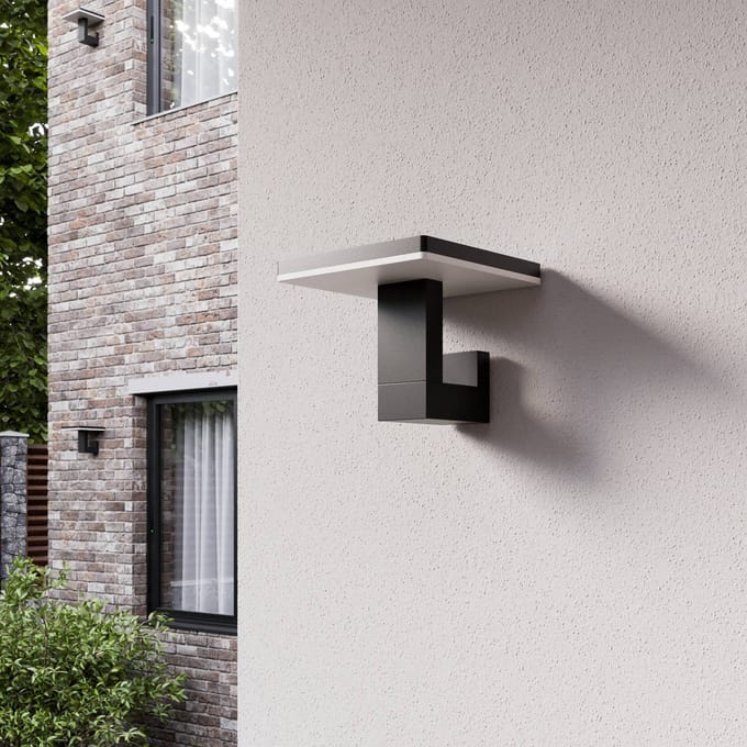 Lucande LED buiten wandlamp Olesia, vierkante vorm