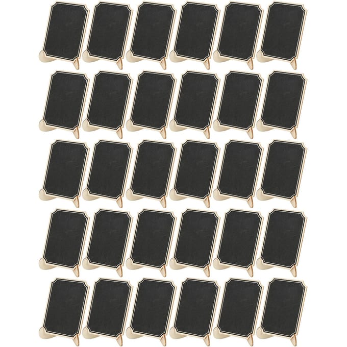 30 Sets Mini Schoolbordjes met Standaard Afneembaar Ruimtebesparend Goede Stabiliteit Draagbaar Kleine Schoolbordjes voor Bureau beige