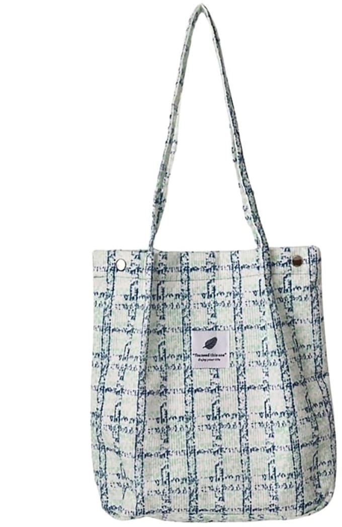 Dailygoods- Tote Bag Groot Capaciteit - Canvas/Corduroy - Dames Schoudertas - Herbruikbare Handtas - Leopardprint - 34 x 30 cm