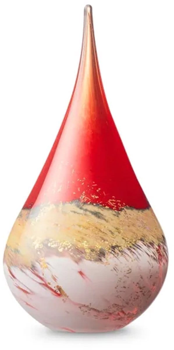 Glazen Urn Druppeltje Elegance-line small drop Red Sunset Druppel Glas Mini Urn Urn Voor As
