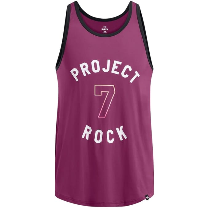 Under Armour Heren-tanktop met ronde hals van Project Rock (Paars)
