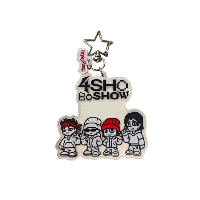 LNGSHOT × ApopGong 4SHO BOSHOW Pixel Acryl Sleutelhanger white