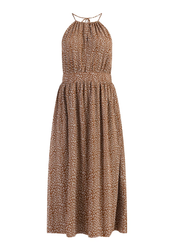 Faina Midi-jurk van chiffon Dames Kameel Wit