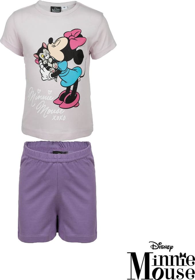 Minnie Mouse Shortama - Maat 122/128 -Paars met lila - 100% katoen